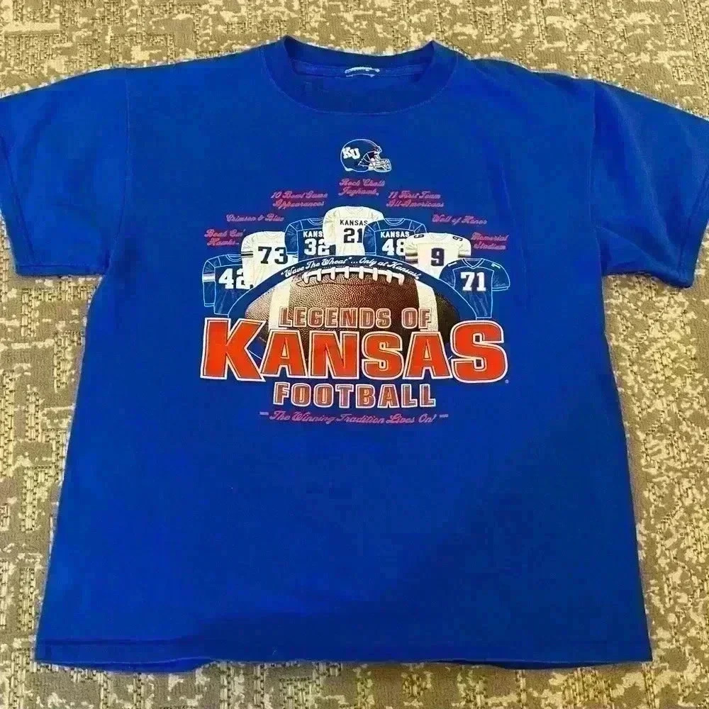 Kansas‎ Jayhawks Legends of Kansas Football t shirt Men’s size Small color Blue